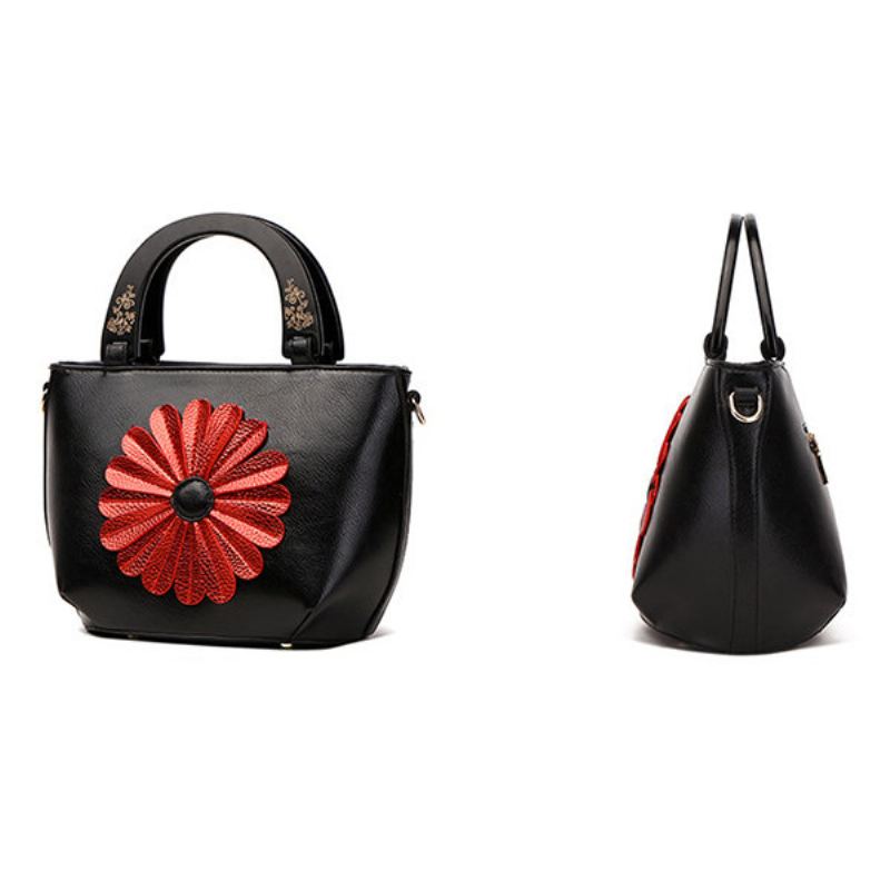 Dámská Kabelka National Pu Leather Flower Crossbody Bag