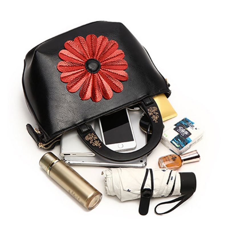 Dámská Kabelka National Pu Leather Flower Crossbody Bag