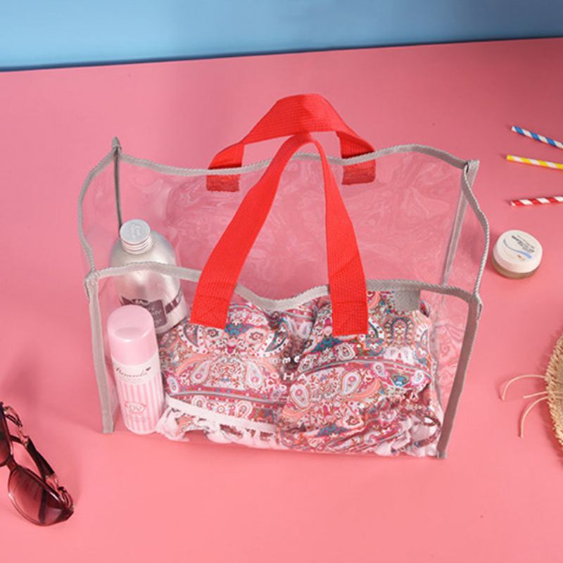 Dámská Kabelka Pvc Transparent Capacity Beach Bag Cestovní Plavecké Tašky