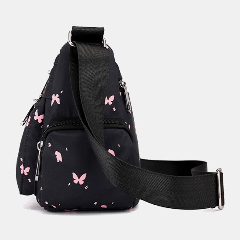 Dámská Kabelka S Nylonovým Potiskem Vodotěsná Proti Krádeži Casual Crossbody Taška Přes Rameno