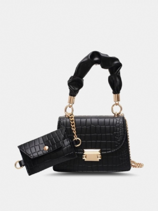 Dámská Kabelka Z Umělé Kůže Multi-carry Alligator Jednobarevná Crossbody