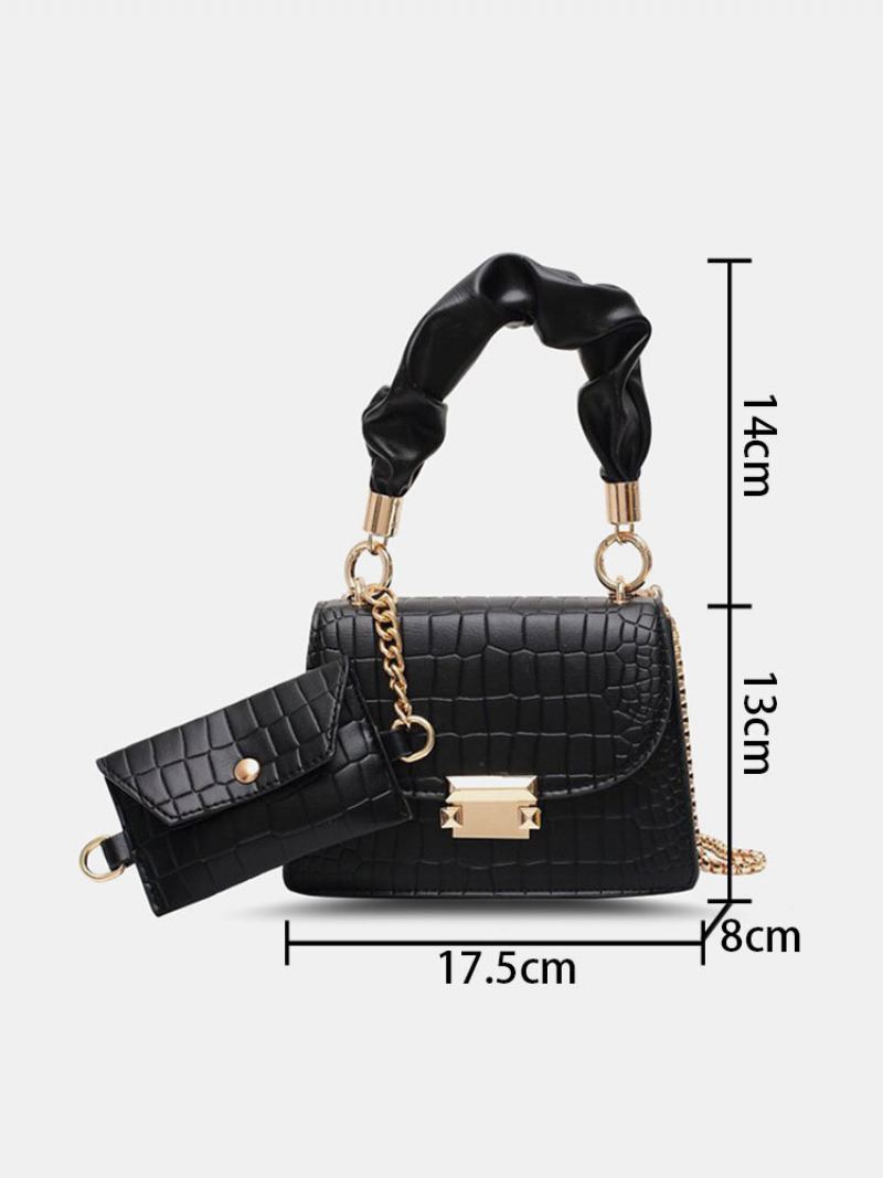 Dámská Kabelka Z Umělé Kůže Multi-carry Alligator Jednobarevná Crossbody