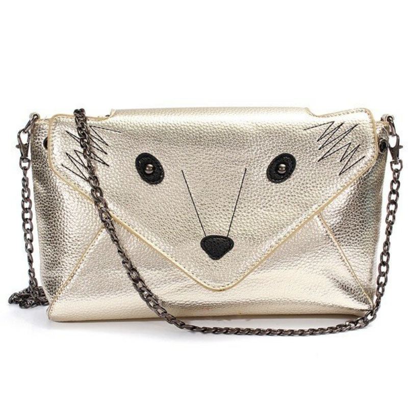 Dámská Kožená Crossbody Kabelka Se Vzorem Fox