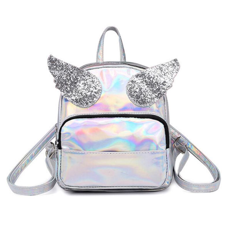 Dámská Laserová Taška Přes Rameno Sequin Wings Backpack Roztomilá Reflexní