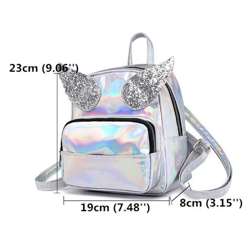 Dámská Laserová Taška Přes Rameno Sequin Wings Backpack Roztomilá Reflexní