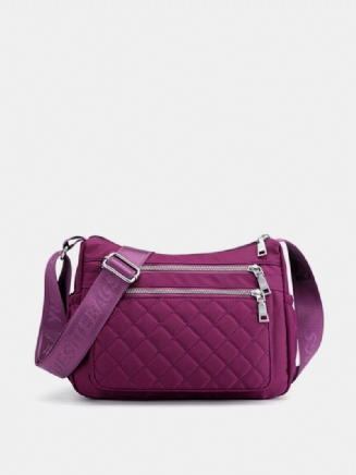 Dámská Lehká Voděodolná Taška Přes Rameno Argyle Nylon Crossbody Kabelka