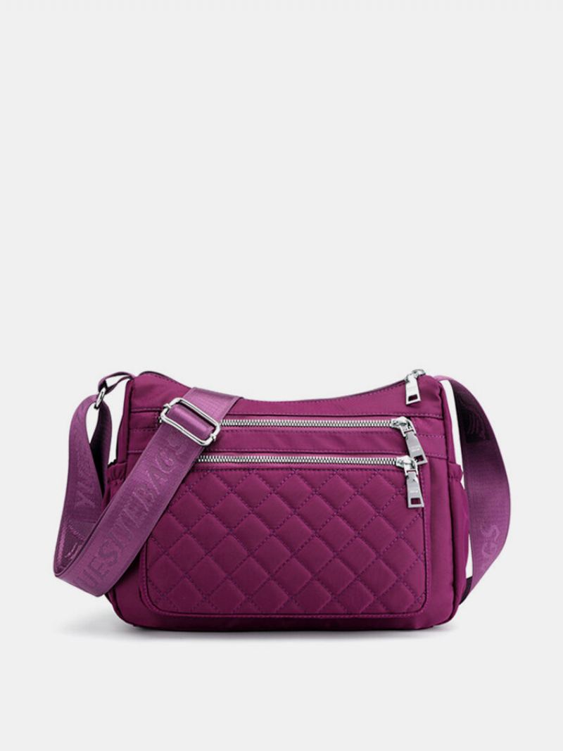 Dámská Lehká Voděodolná Taška Přes Rameno Argyle Nylon Crossbody Kabelka