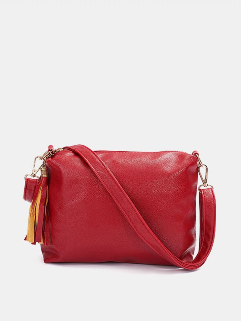 Dámská Ležérní Crossbody Taška Tassel Messenger Volný Čas Přes Rameno Na Zip