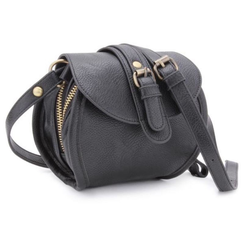 Dámská Mini Crossbody Kabelka S Pu Koženým Páskem S Dvojitým Zipem