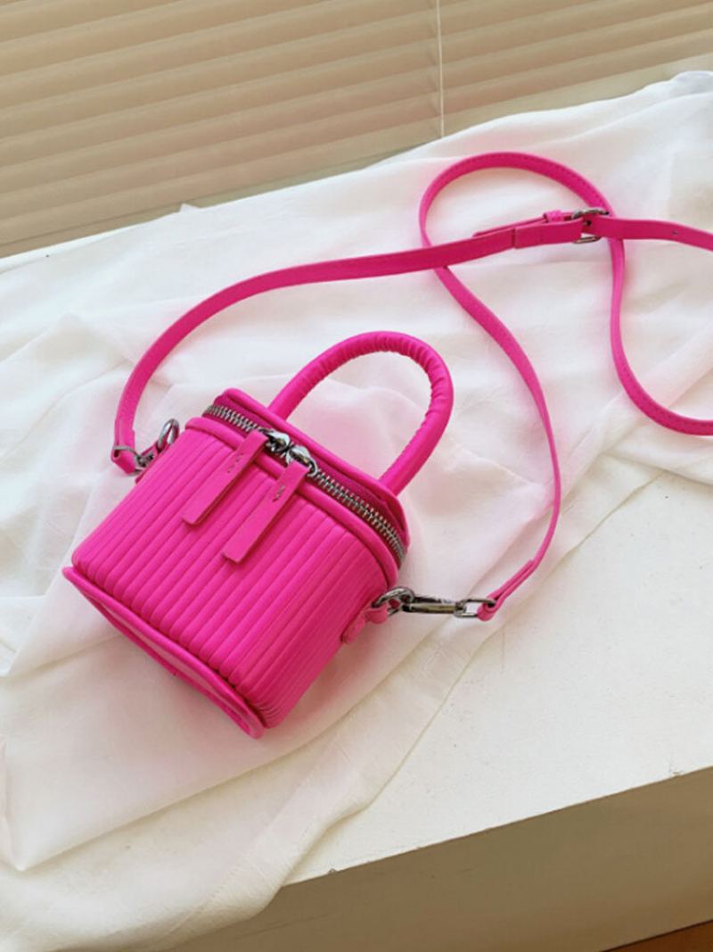 Dámská Móda Z Umělé Kůže Nákupní Pevná Candy Světlá Barva Mini Kabelka Crossbody