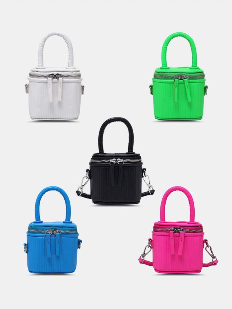 Dámská Móda Z Umělé Kůže Nákupní Pevná Candy Světlá Barva Mini Kabelka Crossbody