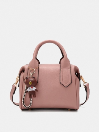 Dámská Móda Z Umělé Kůže Velkokapacitní Medvěd Ornament Jednobarevná Kabelka Crossbody Bag