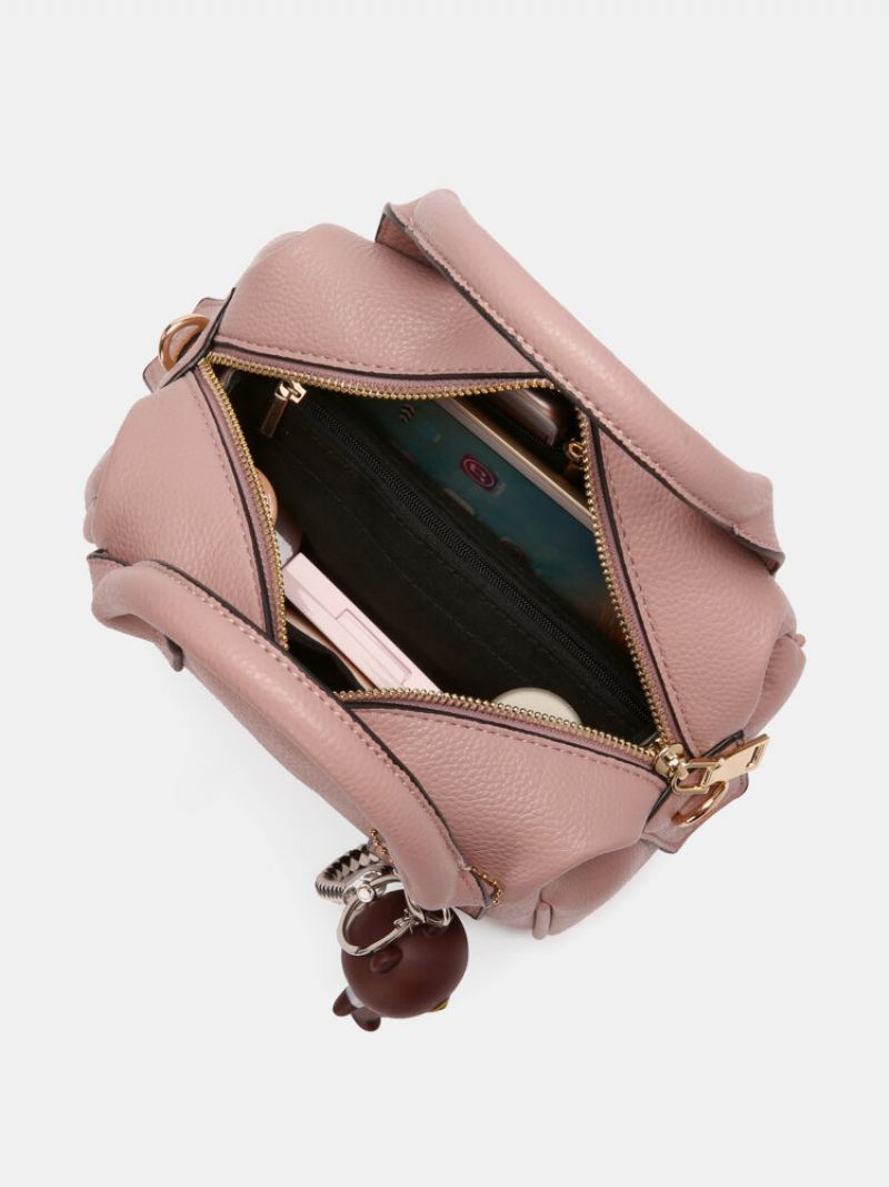 Dámská Móda Z Umělé Kůže Velkokapacitní Medvěd Ornament Jednobarevná Kabelka Crossbody Bag