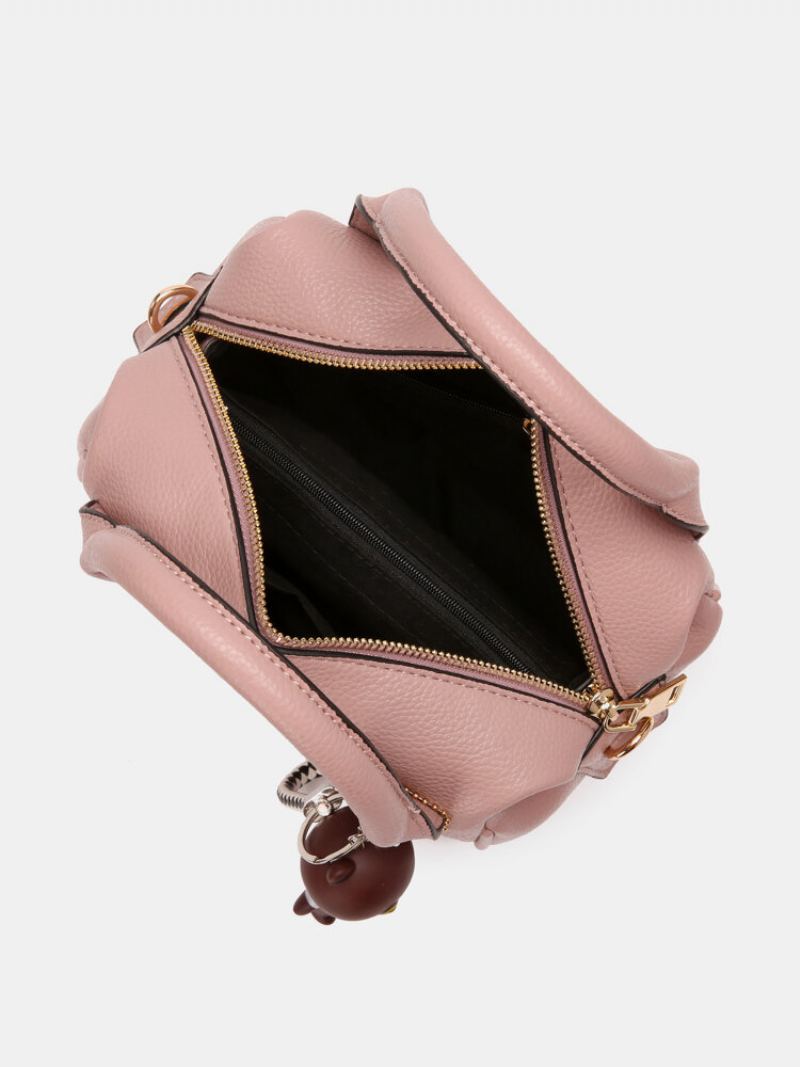 Dámská Móda Z Umělé Kůže Velkokapacitní Medvěd Ornament Jednobarevná Kabelka Crossbody Bag