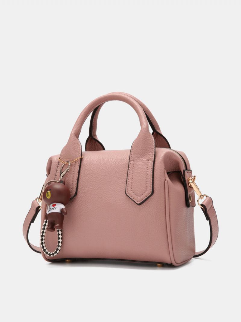 Dámská Móda Z Umělé Kůže Velkokapacitní Medvěd Ornament Jednobarevná Kabelka Crossbody Bag