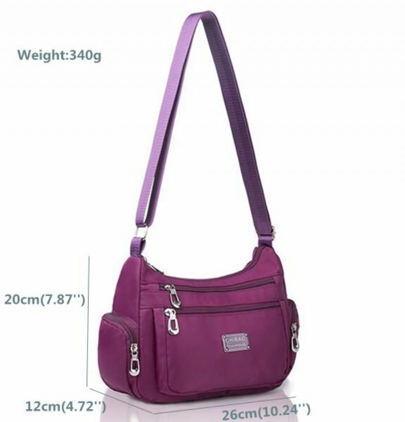 Dámská Multi-zipová Crossbody Taška Přes Rameno Voděodolná