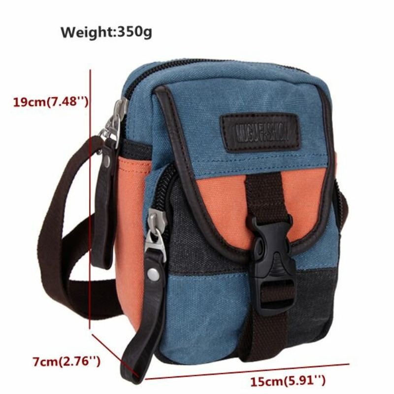 Dámská Multifunkční 3-použití Přezka Na Vložení Paketu Patchworková Taška Na Zip Canvas Crosbody