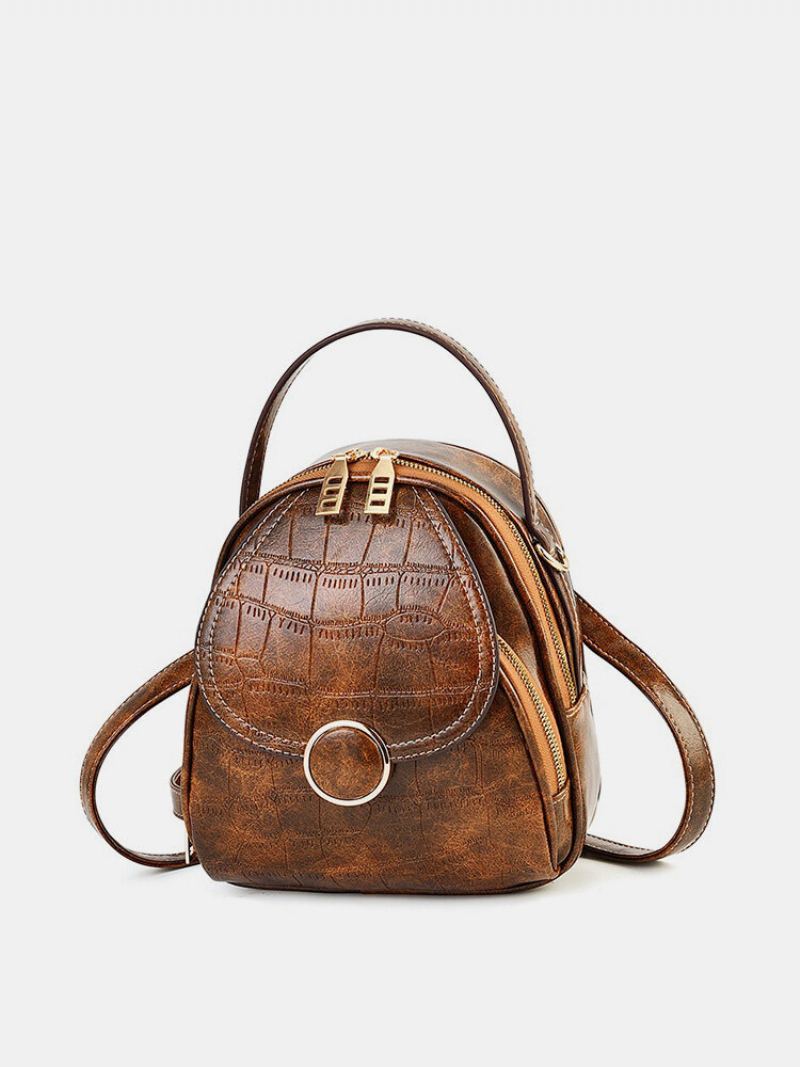 Dámská Multifunkční Crossbody Taška S Krokodýlím Vzorem Casual Mini Backpack