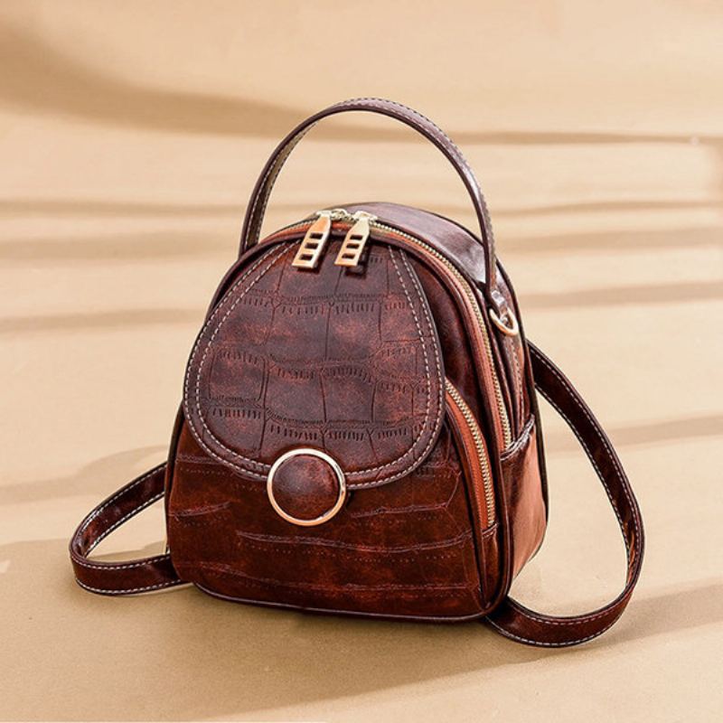 Dámská Multifunkční Crossbody Taška S Krokodýlím Vzorem Casual Mini Backpack