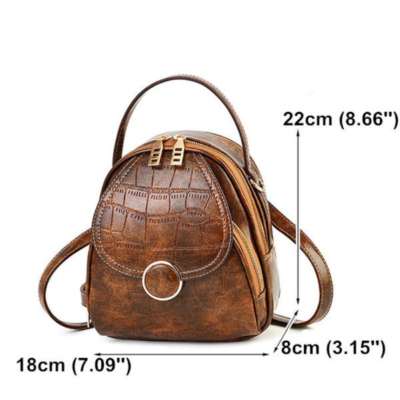 Dámská Multifunkční Crossbody Taška S Krokodýlím Vzorem Casual Mini Backpack