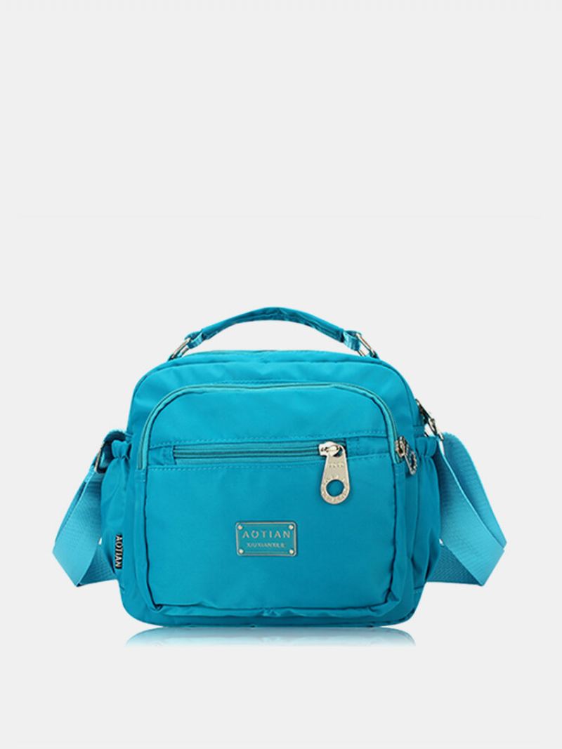 Dámská Nepromokavá Crossbody Kabelka Nylonová S Více Zipem Sling Bag