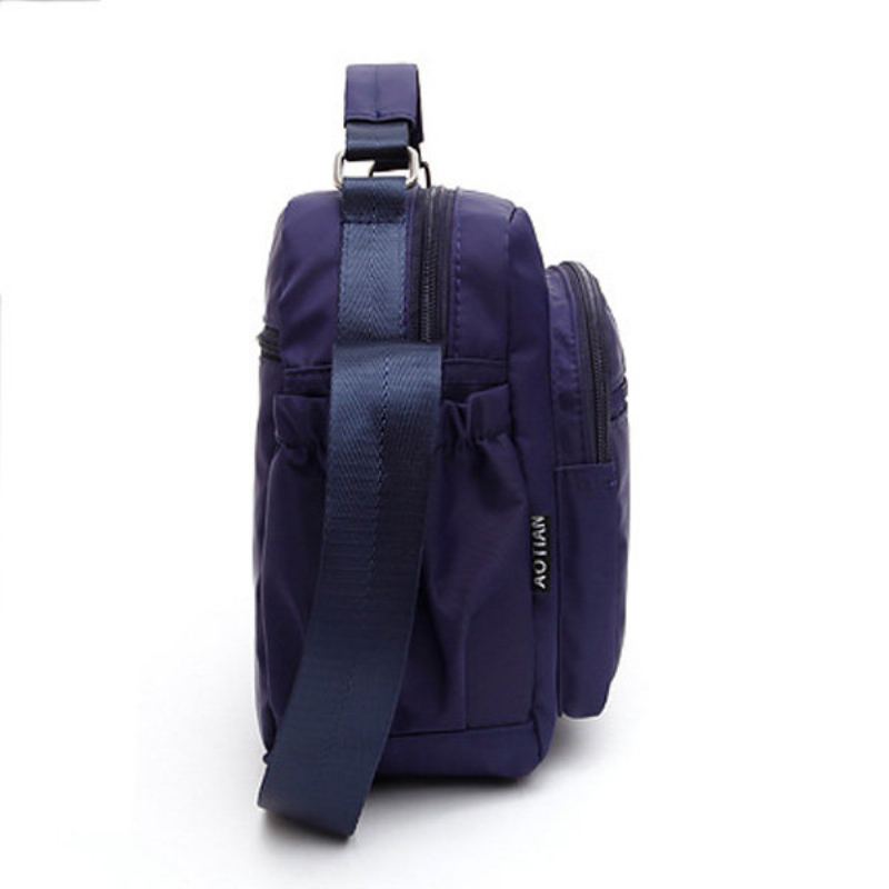 Dámská Nepromokavá Crossbody Kabelka Nylonová S Více Zipem Sling Bag