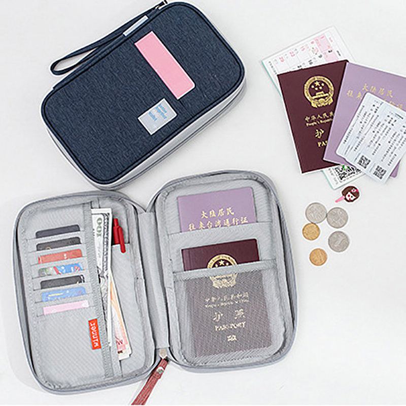 Dámská Nylonová Přenosná Palubní Taška Passport Clutch Bag