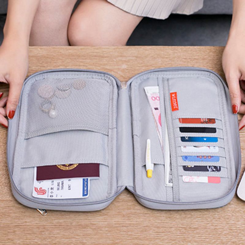 Dámská Nylonová Přenosná Palubní Taška Passport Clutch Bag