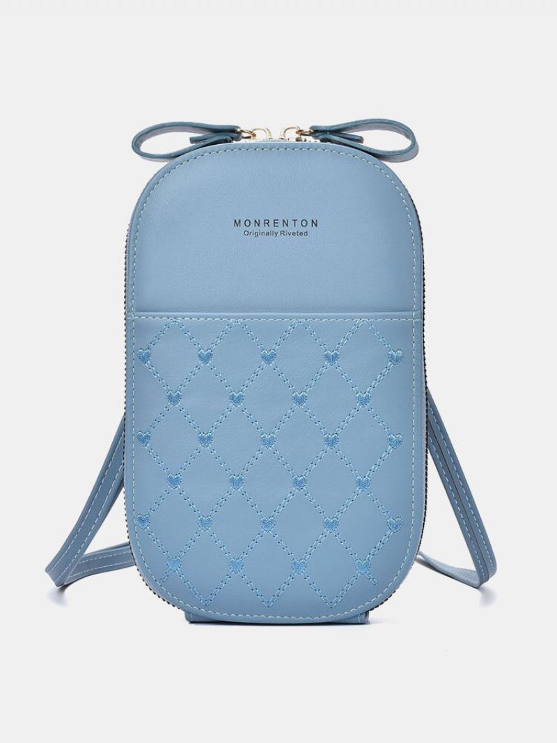 Dámská Peněženka Z Umělé Kůže Multifunkční Jednobarevná Crossbody Kabelka