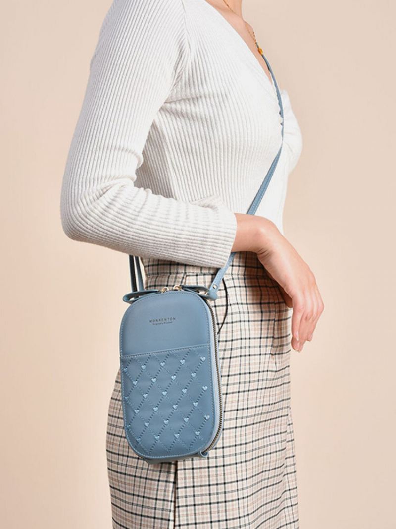 Dámská Peněženka Z Umělé Kůže Multifunkční Jednobarevná Crossbody Kabelka