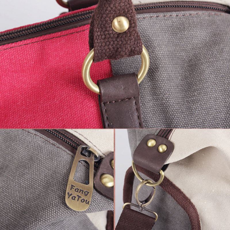 Dámská Plátěná Kabelka Patchwork Velkokapacitní Pro Volný Čas Crossbody