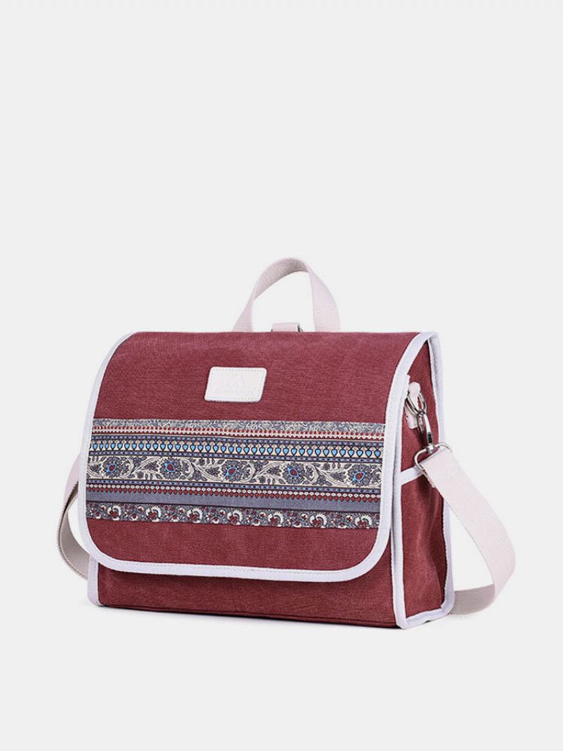 Dámská Plátěná Multifunkční Taška Přes Rameno V Národním Stylu Batoh Crossbody Tašky