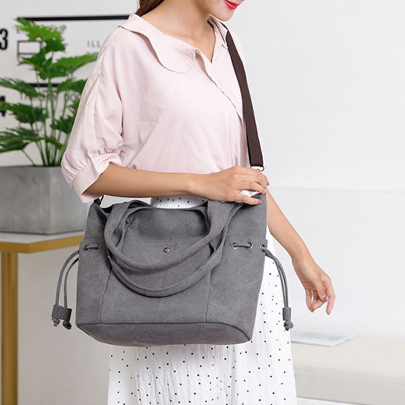 Dámská Plátěná Velkokapacitní Crossbody Kabelka