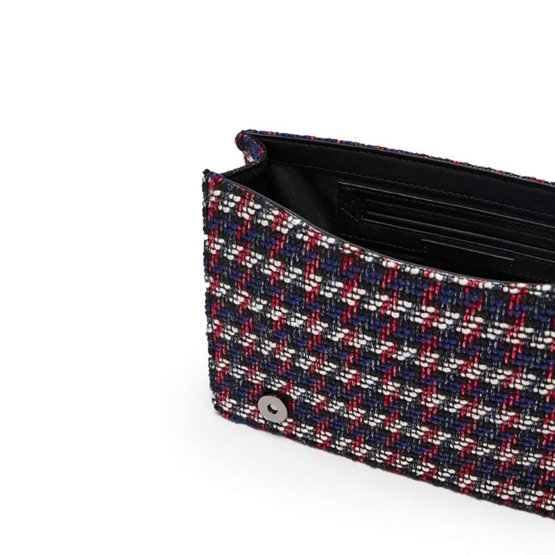 Dámská Prošívaná Kabelka Cross Body Do Ruky Módní Kostkované Pu Kožené Korálky Dekorace Přes Rameno