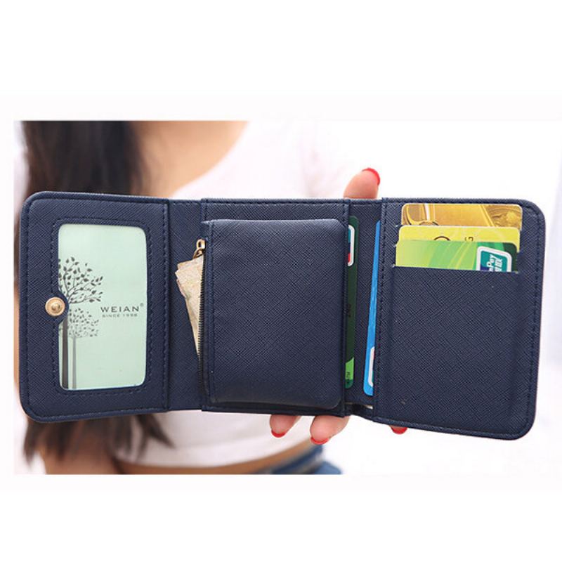 Dámská Pu Kožená Peněženka Na Mince Cute Trifold Wallet