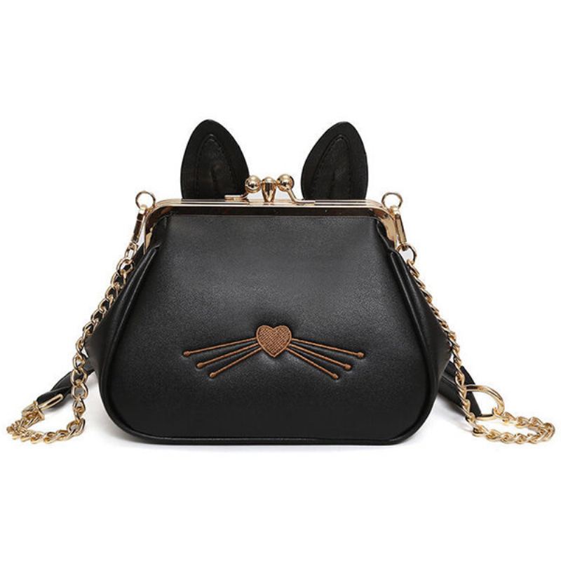 Dámská Pu Leather Cute Hasp Bucket Bag Crossbody Kabelka