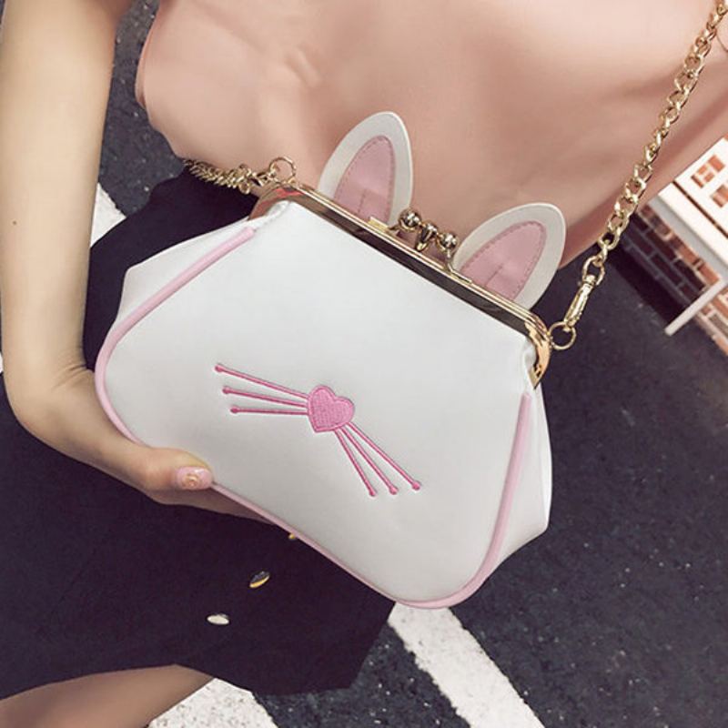 Dámská Pu Leather Cute Hasp Bucket Bag Crossbody Kabelka