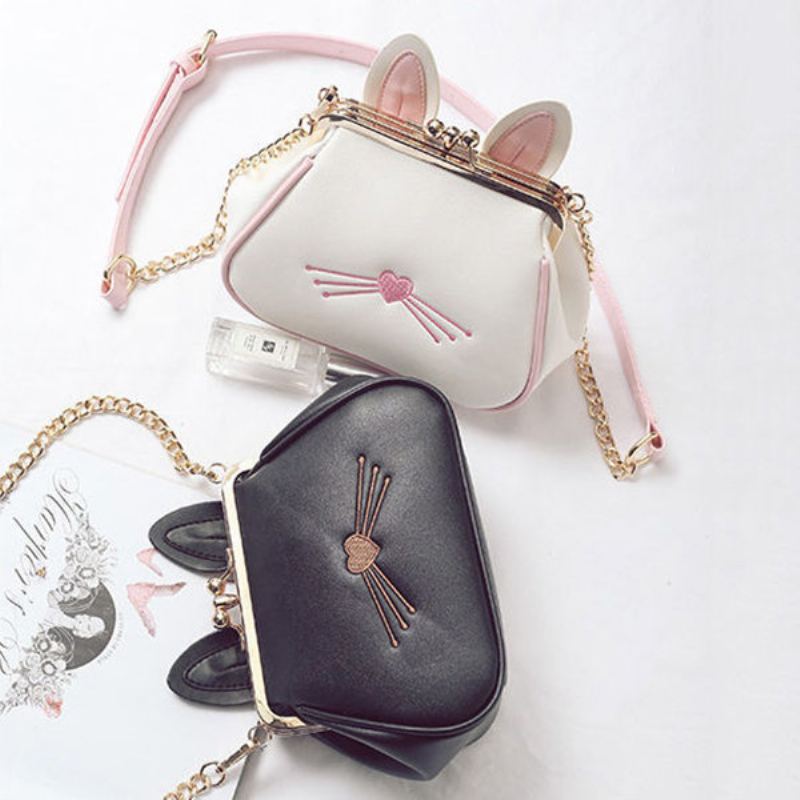 Dámská Pu Leather Cute Hasp Bucket Bag Crossbody Kabelka