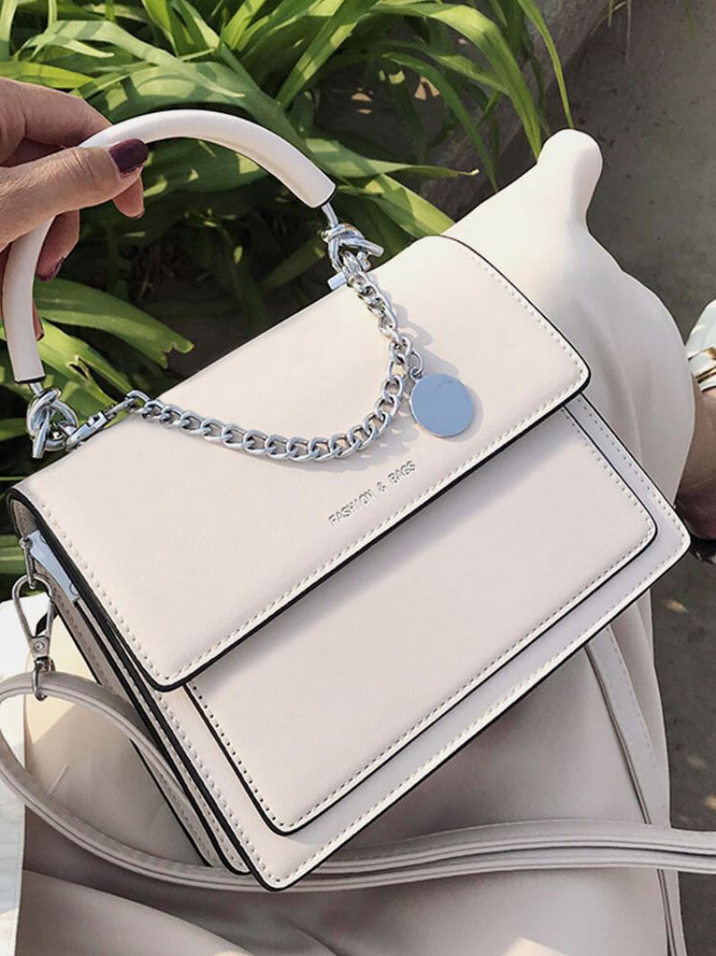 Dámská Pu Texturovaná Malá Taška Fashion Simple Small Square Bag Chain Croosbody