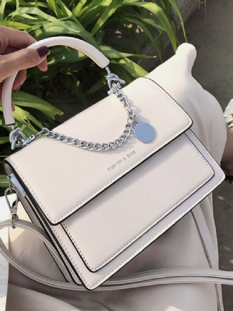 Dámská Pu Texturovaná Malá Taška Fashion Simple Small Square Bag Chain Croosbody