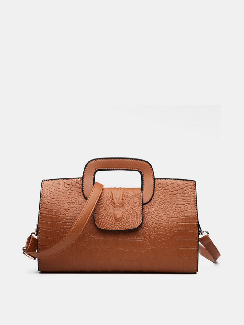 Dámská Retro Kabelka Z Pu Kůže Crossbody S Krokodýlím Vzorem