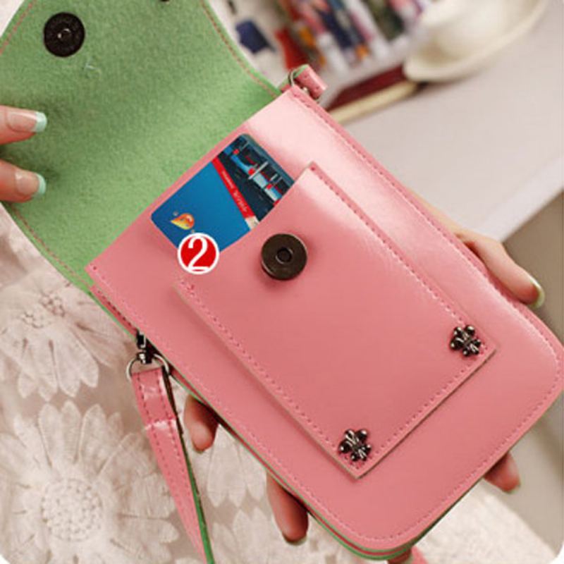 Dámská Retro Taška Přes Rameno Vintage Rivet Pu Crossbody Malá Na Telefon