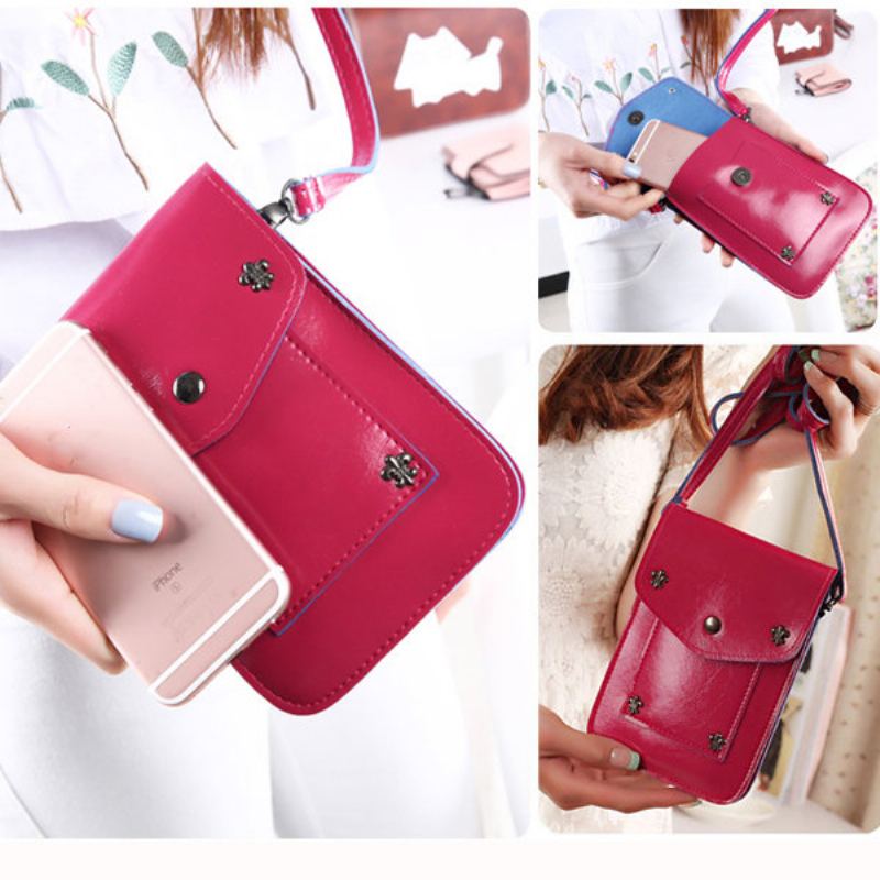 Dámská Retro Taška Přes Rameno Vintage Rivet Pu Crossbody Malá Na Telefon