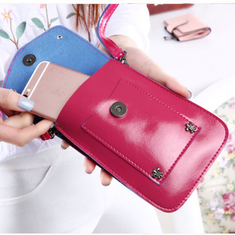 Dámská Retro Taška Přes Rameno Vintage Rivet Pu Crossbody Malá Na Telefon