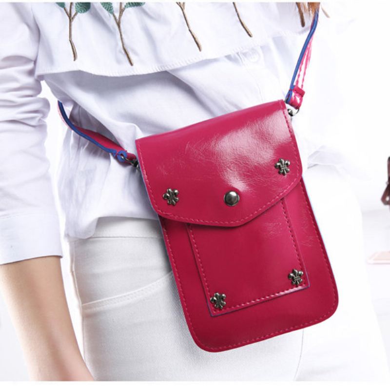 Dámská Retro Taška Přes Rameno Vintage Rivet Pu Crossbody Malá Na Telefon