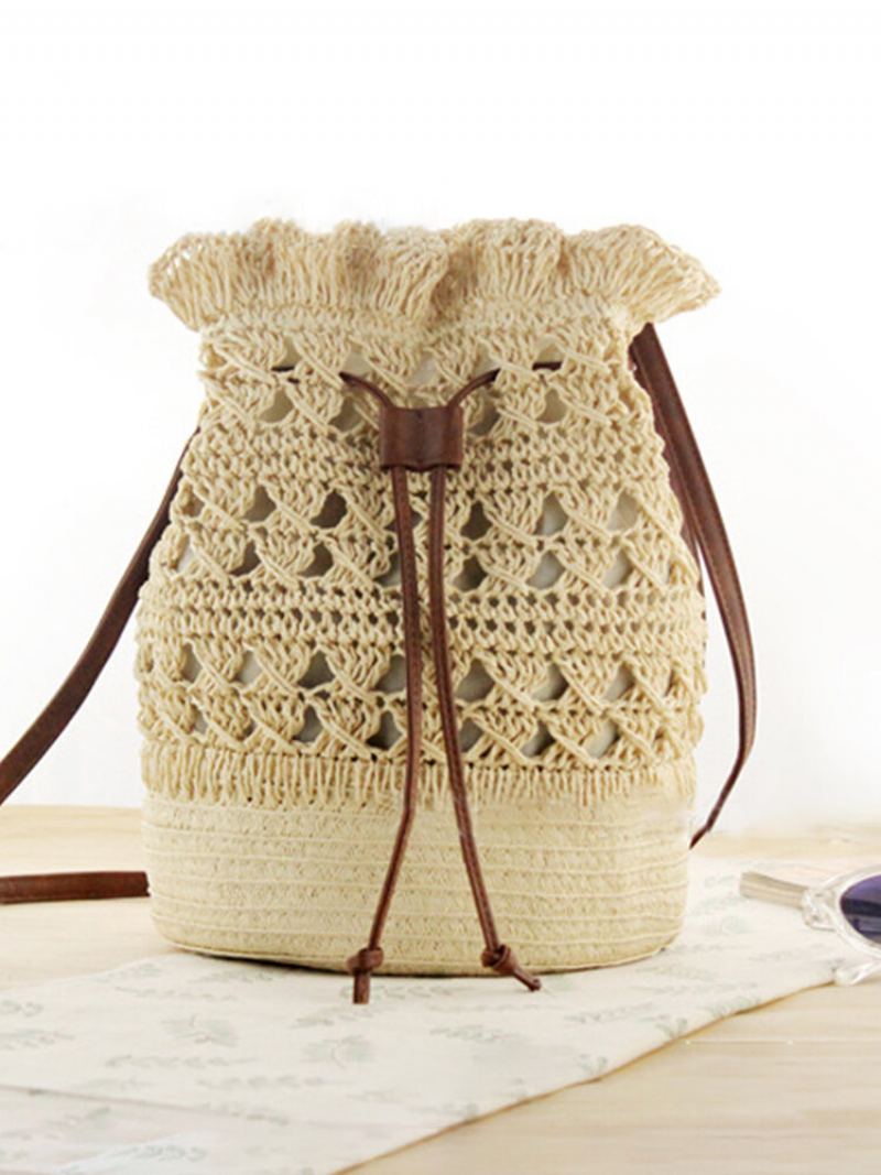 Dámská Strawn Bohémská Stylová Lehká Crossbody Taška Beach Bucket Bag