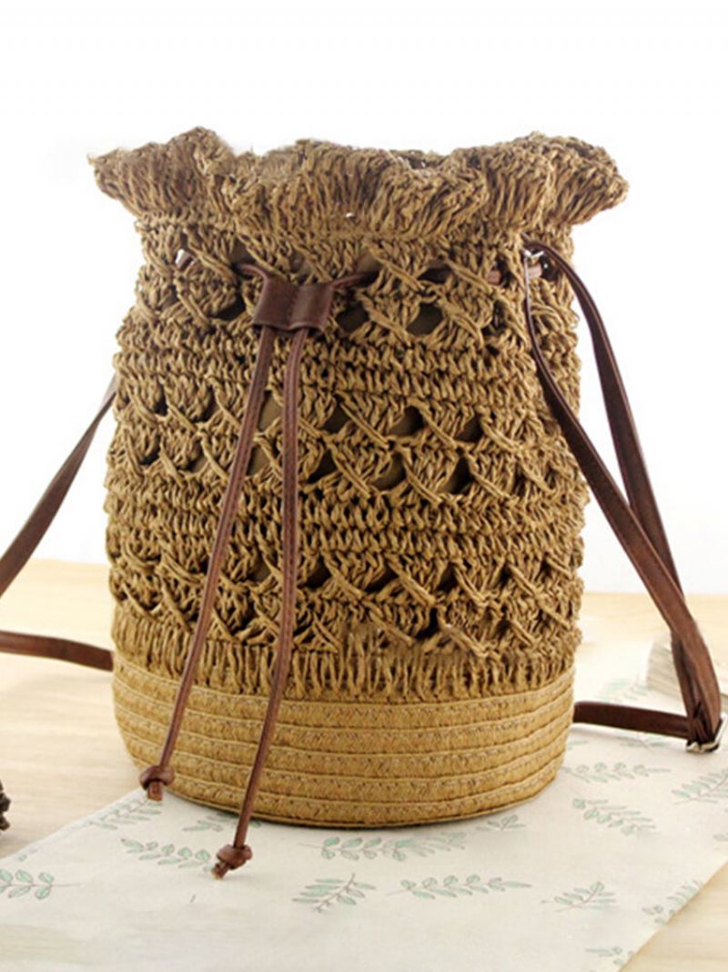 Dámská Strawn Bohémská Stylová Lehká Crossbody Taška Beach Bucket Bag