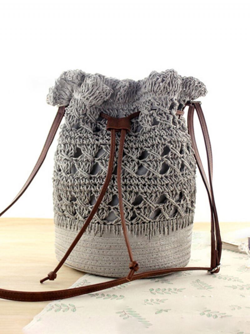 Dámská Strawn Bohémská Stylová Lehká Crossbody Taška Beach Bucket Bag