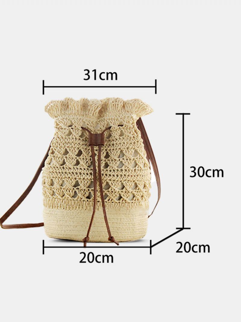 Dámská Strawn Bohémská Stylová Lehká Crossbody Taška Beach Bucket Bag