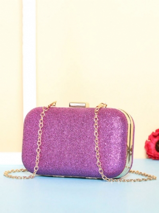 Dámská Taška Na Večeři Z Pu Kůže Mini Na Telefon Crossbody Sequins Clutch Bag